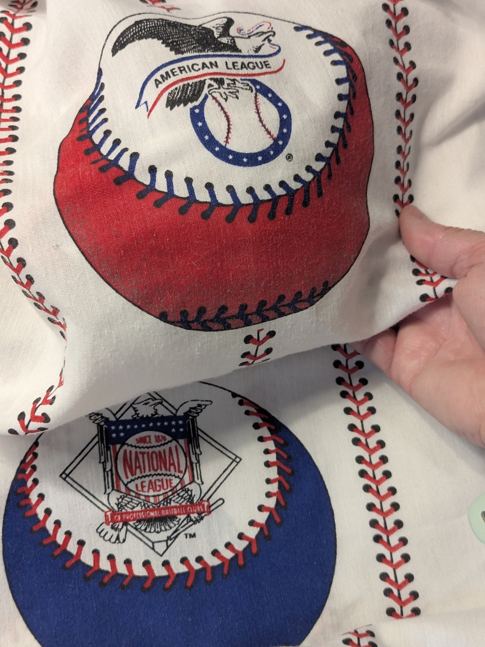 Vintage 1993 MLB Twin Fitted Sheet Bibb AL NL Baseball Made USA
